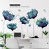 Amaonm Creative Removable 3D Light Blue Dream Flower Wall Sticker Peel Stick Home Art Decor Nursery Floral Wall Decal for Girls Bedrom Living Room...