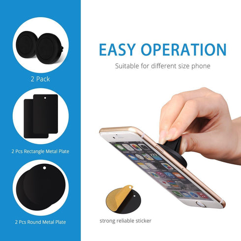 CM-7903 Magnetic Phone Car Mount - Air Vent Universal iPhone Samsung Smartphone Holder with Strong Magnets and Metal Plates for Phones Cases - Exc...