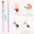 2 Pcs Nail Art Clean Up Brushes, Abeillo Round & Angled Nail Polish Brush for Cleaning Fingernails, Nail Painting Brushes for Nail Art Design & Po...