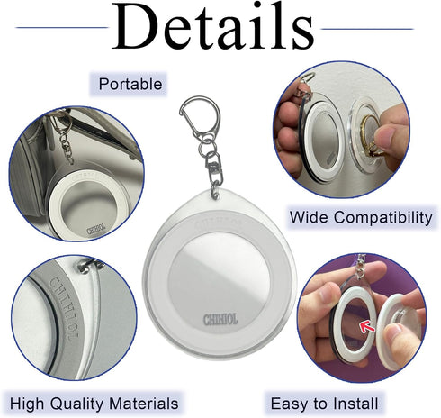 Magnetic Phone Grip Storage Keychain for Popsocket Magnetic Phone Grip Ring Holder Storage for Bag Keychain Portable for MagSafe Magnet Pop Ring G...