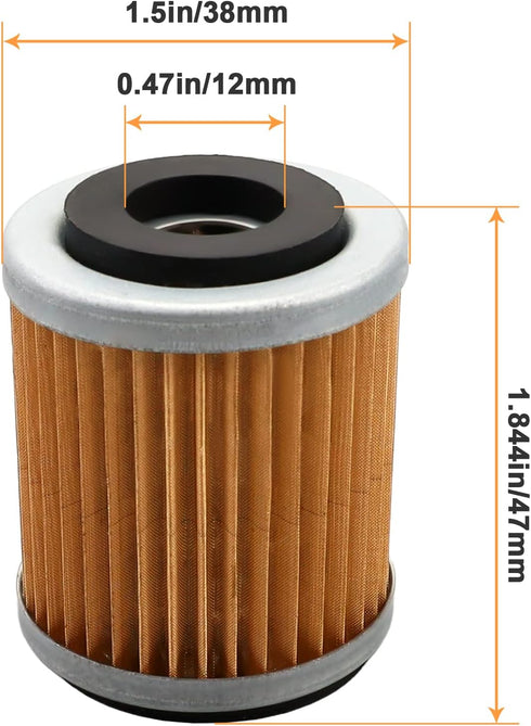 CYLETO Oil Filter for Yamaha YFM350X WARRIOR 350 1987-2004 FM350FW BIG BEAR 350 1986-1999 YFM400 BIG BEAR 400 1993-2004 WR426F 2001-2002 YAMAHA WR...