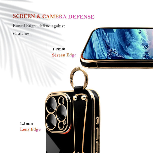 for iPhone 15 Plus Girls Bling Case - Cute Watch Partten Soft Back Cases Covers Wristband Kickstand Raised Camera Protection Bumper Silicone Shock...