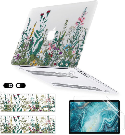 Case for MacBook Pro 13 inch M2 M1 A2338 A2289 A2251 A2159 A1989 A1706 2023-2016 Release with Touch ID, 6 in 1 Matte Clear Shell&Keyboard Cover&Sc...