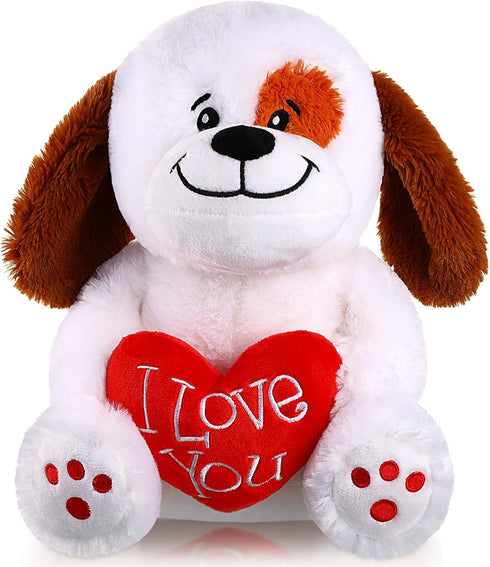 Sumind Valentine Bear Plush Stuffed Animals Gift 10 Inch Cute Plush Animals Heart Holding Soft Plush Toy for Valentine's Day, Mother's Day, Weddin...