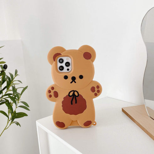 Yatchen Bear Case Compatible with iPhone 13 Pro Max,Kawaii Phone Cases Cute 3D Cartoon Teddy Bear with Keychain Women Girls Soft Silicone Shockpro...