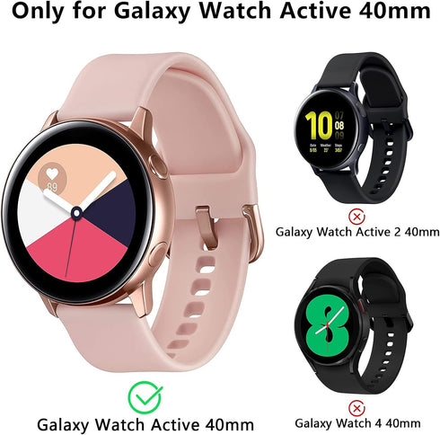 3 Pack Case Compatible with Samsung Galaxy Watch Active Screen Protector 40mm, NAHAI TPU Slim Plated Scractch-Resist All Around Bumper Shell, Blac...