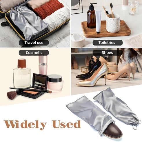 Shoe Dust Bags - 8 Pack Shoe Bags for Travel Satin Fabric with Drawstring Closure,Washable Breathable Cotton Fabric Cloth,for Travel Protecting an...