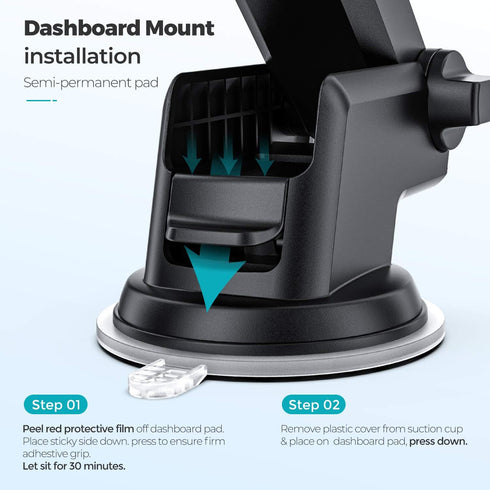 ORIbox Car Phone Mount, Dashboard Car Phone Holder, Washable Strong Sticky Gel Pad Fit for All Cell Phones...