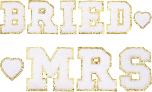 CHGCRAFT 10PCS Bride Iron On Patches 2.4inch Letters Iron On Patches Alphabet Patches for Clothes Stick on Letters Patches Fabric Applique for Clo...