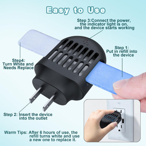 Mosquito Repeller,Mosquito Repellent Plug in Wall Outlet,Included Repellent Refill,DEET-Free, Highly Effective for Home, Bedroom, Office, Kitchen,...
