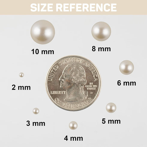 10000Pcs Ivory Flatback Pearls with B7000 Glue Kit for Crafts Crafting Shoes Nail Art Decoration Embellishment, Beige Half Round Flat Back Pearls ...