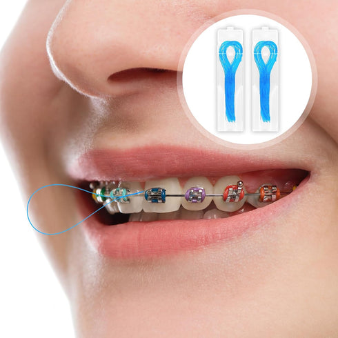 100 PCS Floss Threaders, Deep Clean Dental Floss Threader for Braces, Bridges and Implants Multifunctional Floss Aids, Nylon Loop Design (Pack of ...