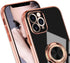 Omorro for Case iPhone 11 Pro Max Case for Women with Ring Holder, 360 Degree Rotation Kickstand Girly Cases Bling Glitter Plating Rose Gold Slim ...