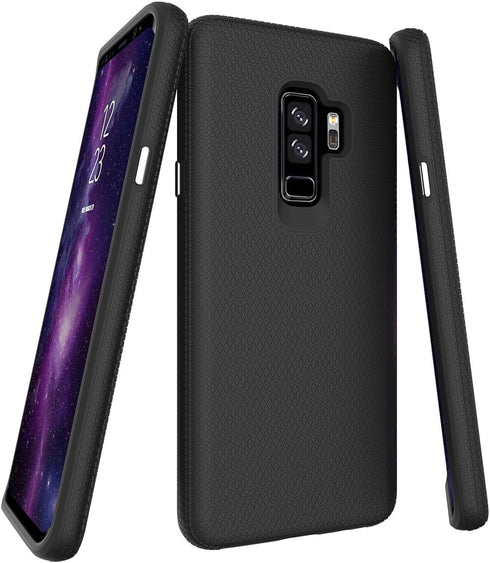 KIOMY Case for Samsung Galaxy S9 Plus /S9+, Shockproof Bumper Protective Cell Phone Back Cover Dual Layers Black...