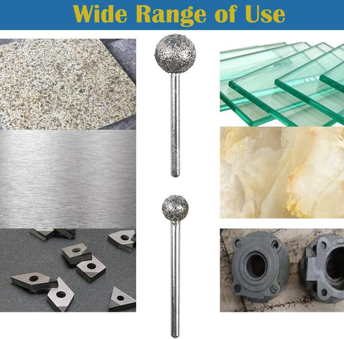 Atoplee Diamond Grinding Bit 36# Diamond Mounted Point Coated Course Burrs Set Fits Rotary Tools,Diamond Tools Set for Jewelry,Glass,Stone,Ceramic...