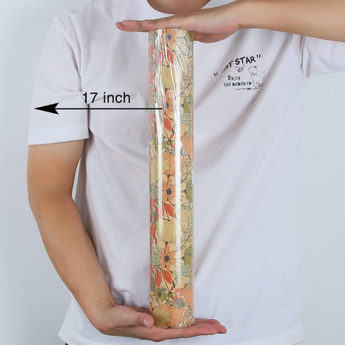 Aimyoo Kraft Floral Wrapping Paper Jumbo Roll, All Occasion Flower Gift Wrap Paper for Wedding Bridal Shower Birthday, 17 in x 60 ft...