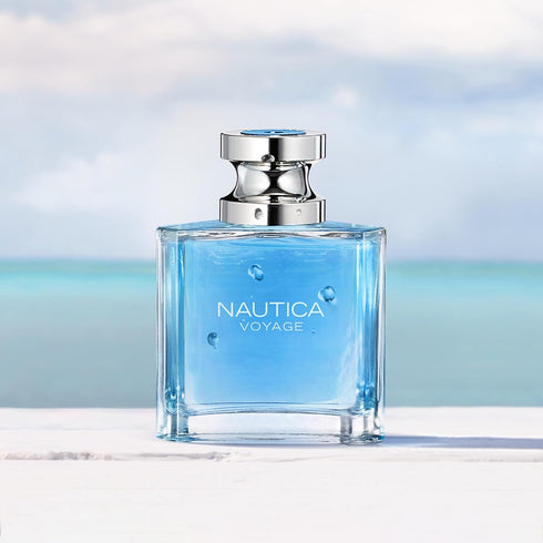 Nautica Voyage Eau De Toilette for Men - Fresh, Romantic, Fruity Scent Woody, Aquatic Notes of Apple, Water Lotus, Cedarwood, and Musk Ideal Day W...