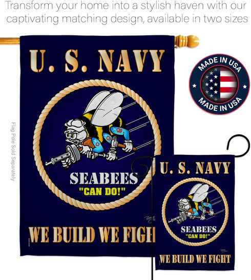 Sea Bees Garden Flag Home Decor Armed Forces United State American Decorations Military Memorabilia Remembrance Wall Tapestry Retire Outdoor Memor...