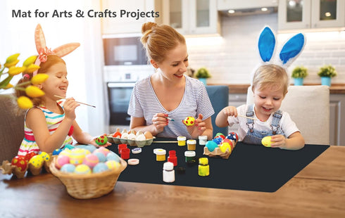 Silicone Counter Mats Set of 2, Heat Resistant, Kitchen Countertop Protector, Non Slip, Black...