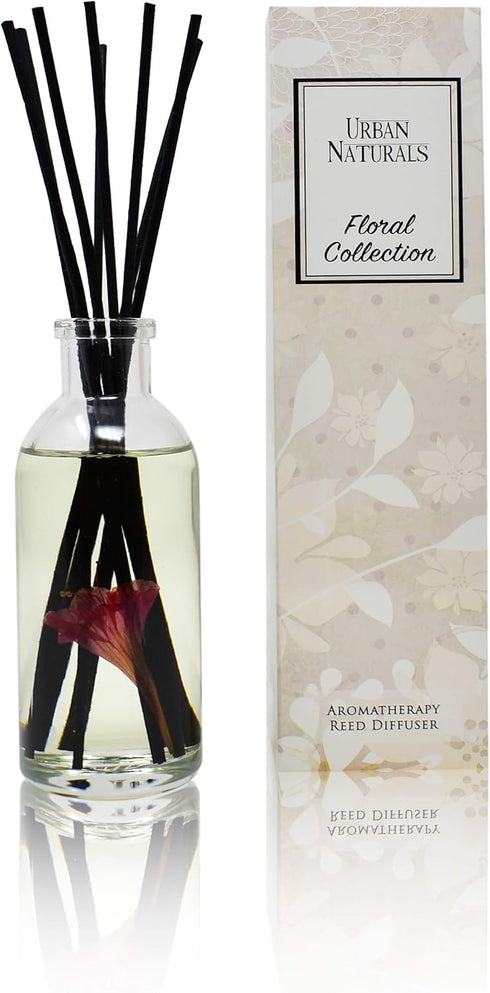 Urban Naturals Honeysuckle & Jasmine Reed Diffuser Oil Scented Sticks Set– Hyacinth, Cassis, Neroli & Geranium | Long Lasting Air Freshener for Th...