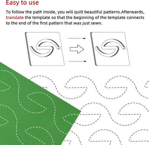 4Pcs Free Motion Quilting Templates Machine Quilting Templates Quilting Rulers Quitling Design Quilting Supplies Quilting Stencil with Non-Slip Gr...