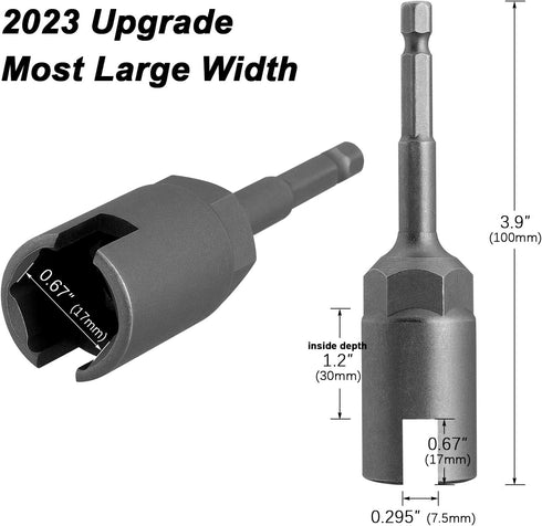 PAGOW Upgraded Large Slotted Hurricane Wingnut Driver - Wing Nut Drill Bit Socket Tool, 1/4" Hex Shank for Panel Wing Nuts, Screws Eye C Hook & Q-...