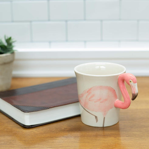 Sea Island Flamingo Bird 8 Ounce Ceramic Stoneware Hand-Painted Wild Animal 3-Dimensional Coffee Mug...