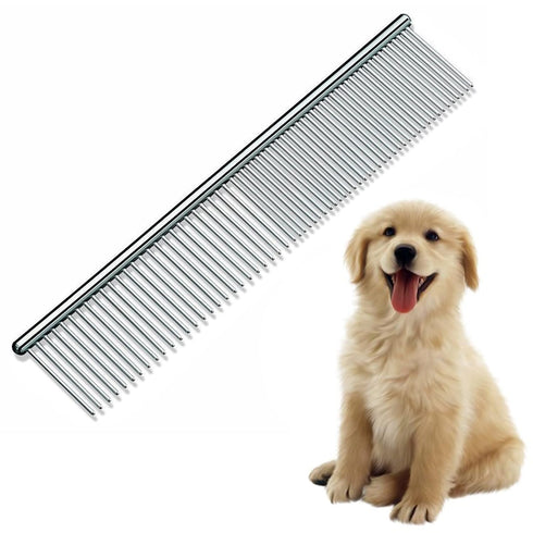 Dog Combs, Stainless Steel Pet Grooming Comb with Rounded Ends, Metal Pet Comb for Removing Tangles and Knots of Dogs, Cats and other Pets....