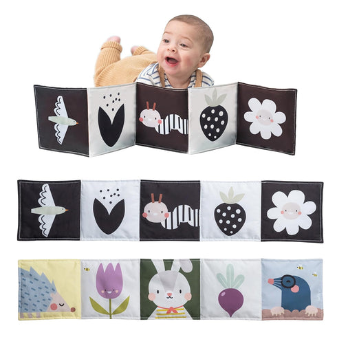 Taf Toys Bunny Black and White Soft Sensory Books Pram Book, High Contrast Baby Toys 0-3-6 Months, Essentials Tummy Time, Pram, Stroller, Car Seat...