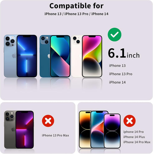 Fotbor for iPhone 14/13/ 13 Pro Privacy Screen Protector, 2 Pack Privacy Screen, Anti Spy Tempered Glass Film with Easy to Install Kit, Accessorie...