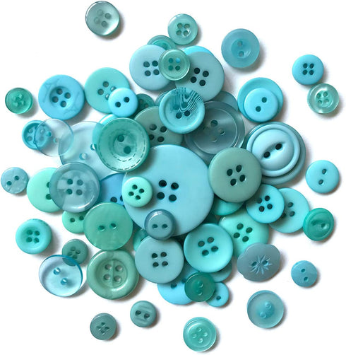 Buttons Galore Bali Blue Buttons Mason Jar...