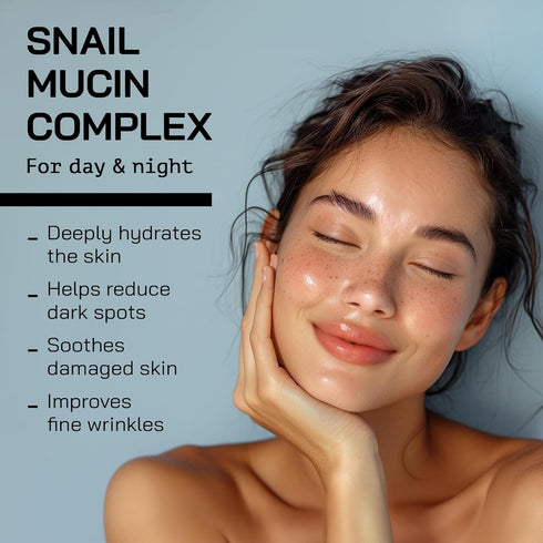 Snail Mucin Serum - Advanced Snail 96 Mucin Power Essence with Hyaluronic Acid & Centella - Skin Repair Hydrating & Moisturising Face Serum for Wo...