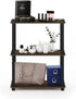Furinno Turn-S-Tube 3-Tier Compact Multipurpose Shelf Display Rack with Square Tube, Columbia Walnut/Black...