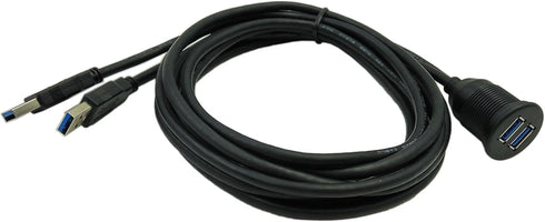 zdyCGTime 2M / 6.5ft Dual USB 3.0 Extension Panel Flush Mount Cable for Car,Truck, Boat and Motorcycle (2M, 2 USB 3.0 A)...