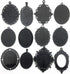 10pcs 30x40mm Black Oval Blank Bezel Pendant Trays Base Cabochon Settings Trays Pendant Blanks (M117)...