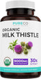 USDA Organic Milk Thistle Capsules - 80% Silymarin Supplement for Liver Support- Super Concentrated 300mg of 30:1 Milk Thistle Extract Equivalent ...
