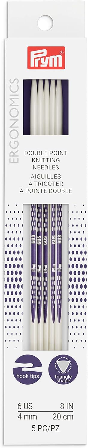 Pyrm Ergonomics 8-Inch Double-Point Knitting Needle, Size 6 (5-Pack)...
