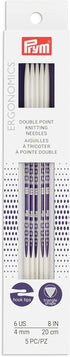 Pyrm Ergonomics 8-Inch Double-Point Knitting Needle, Size 6 (5-Pack)...