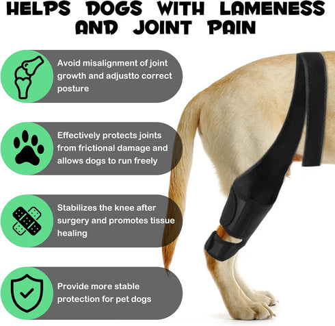 Dog Knee Brace for Support Cruciate Ligament Injury, Joint Pain And Muscle Sore, Dog Leg Brace for ACL Support, Reduces Pain and Inflammation, Adj...
