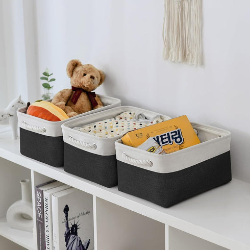TheWarmHome Storage Bins for Shelves - 1 Pack 13.8x9.7x6.7 inch Storage Basket for Organizing for Closet Organizer Cubes Laundry Cloth Nursery (Wh...