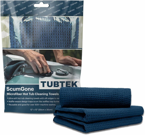 Microfiber Hot Tub Scum Remover Cleaning Towels | ScumGone Hot Tub Shell Cleaner | 100% Scratch Free Hot Tub Cleaner for Inside Surface | Essentia...