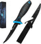 FLISSA Fish Fillet Knife, 5" Fishing Knife & Bait Knife with Protective Sheath, Non-Slip Handle, Belt Clip and Razor Sharp 8Cr13MoV Stainless-Stee...