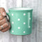 City to Cottage Handmade Teal Blue and White Polka Dot Ceramic Extra Large 17.5oz/500ml | Hot Chocolate, Coffee, Tea Mug, Cup with Handle Unique D...