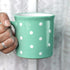 City to Cottage Handmade Teal Blue and White Polka Dot Ceramic Extra Large 17.5oz/500ml | Hot Chocolate, Coffee, Tea Mug, Cup with Handle Unique D...