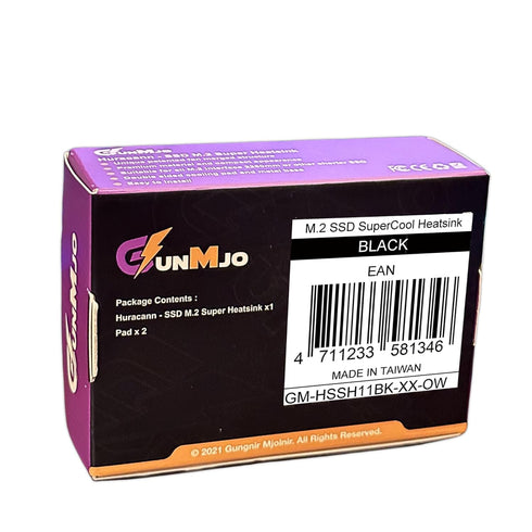 GUNMJO M.2 2280 SSD Heatsink, 20mm Built-in Cooling Fan, Aluminum Plate-Fin Design, with Thermal pad for AI and Gaming PC, Black...