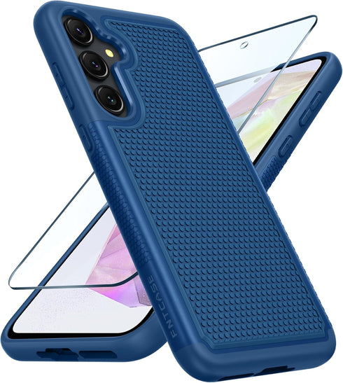 FNTCASE for Samsung Galaxy A35-5G Case: Dual Layer Protective Heavy Duty Cell Phone Cover Shockproof Rugged with Non Slip Textured Back - Military...