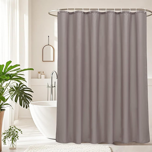 AooHome Stall Size 36x72 Inch Shower Curtain Liner, Half Size Solid Shower Curtain with Hooks, Weighted Hem, Waterproof, Chocolate...