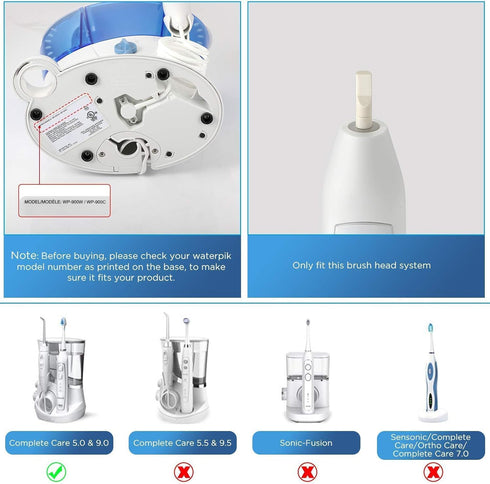 Brush Heads for Waterpik Complete Care 5.0/9.0 (4-Pack, Black)...