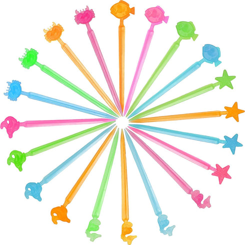 Patelai 80 Pieces Animal Fruit Food Picks Lunch Bento Box Picks Cute Cartoon Toothpick Mini Cupcake Fork for Back to School Classroom Cake Dessert...