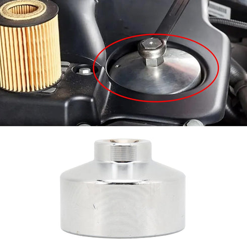32mm Socket Oil Filter Wrench, 6-Point 3/8" Drive Oil Filter Removal Tool, Low Profile Drive Socket Fuel Filter Wrench for GM, Audi, BMW, Ford, Vo...